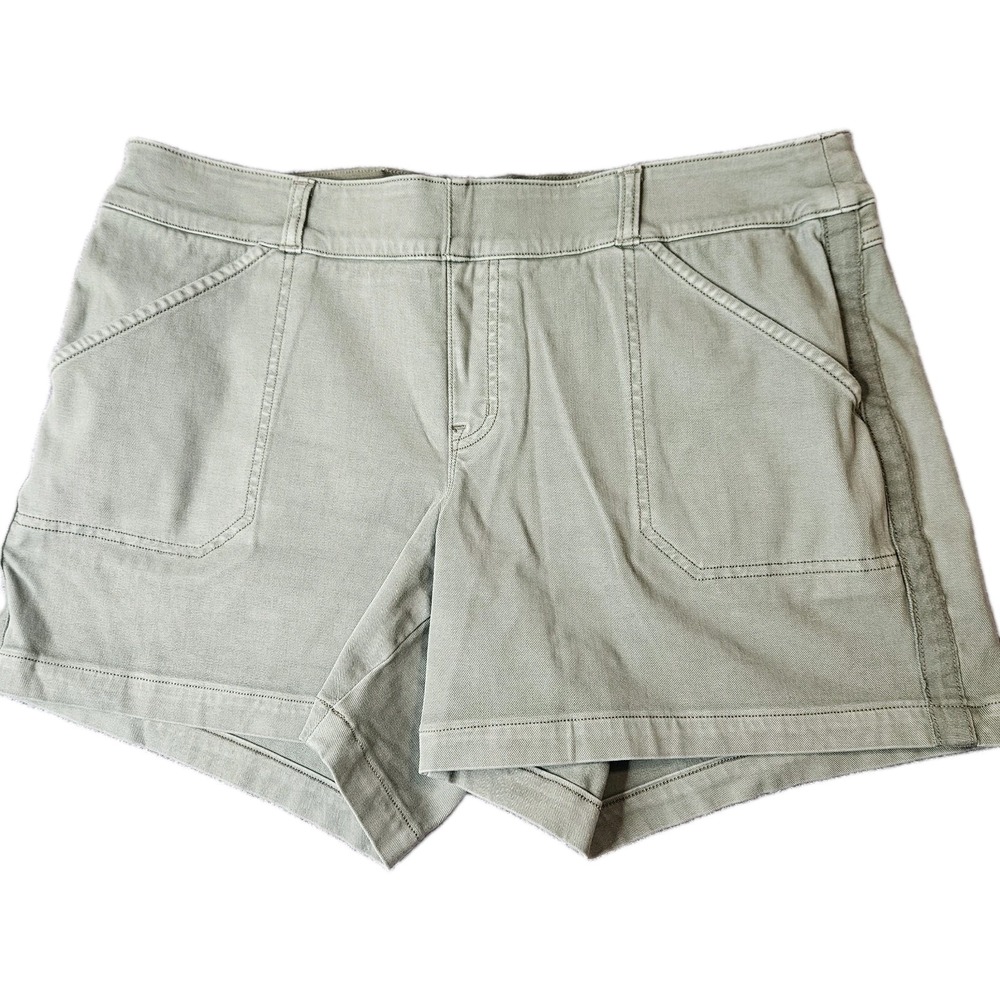 Spanx Sunshine Fresh Twil Shorts Size XL Olive Green Stretch Pull On